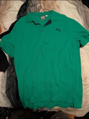 Puma Teal Green Classic Polo with Embroidered Logo